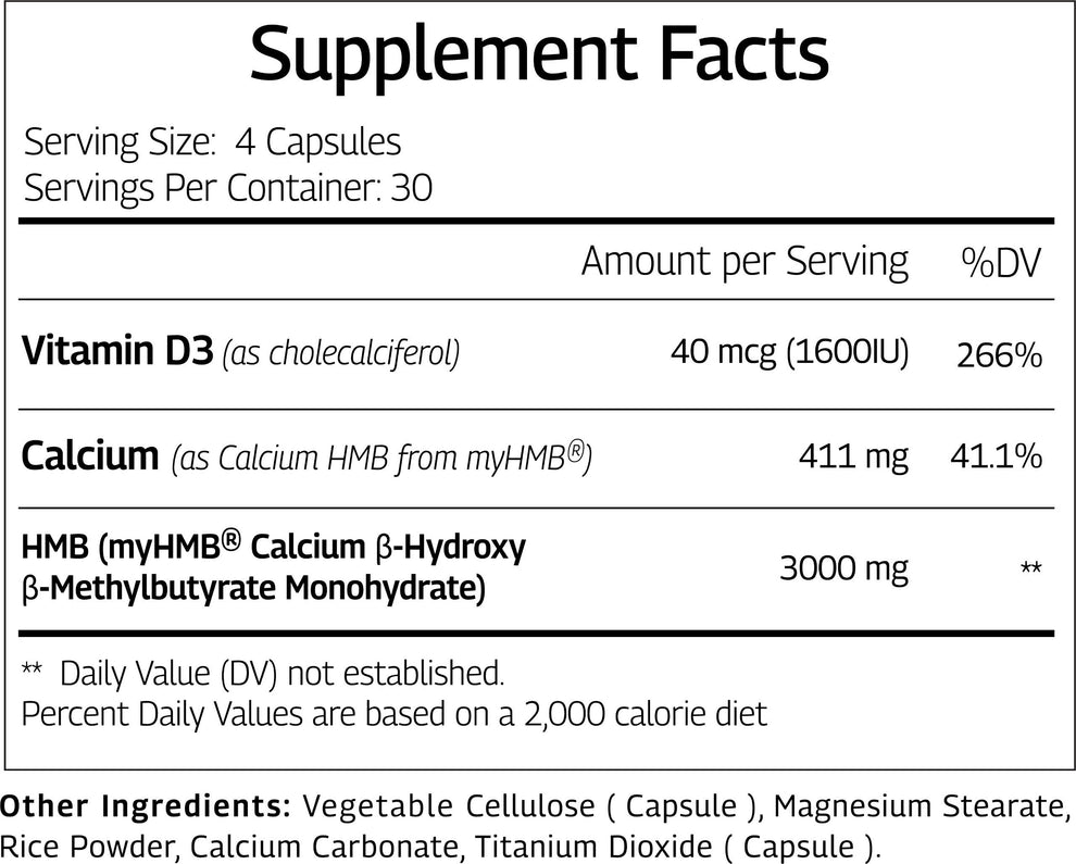 HMB Supplement with Vit 3