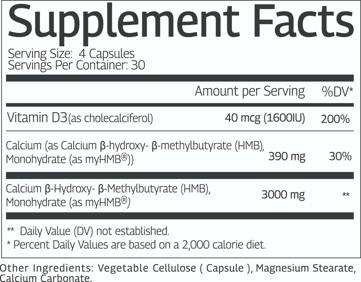 HMB with vitamin d3 supplement