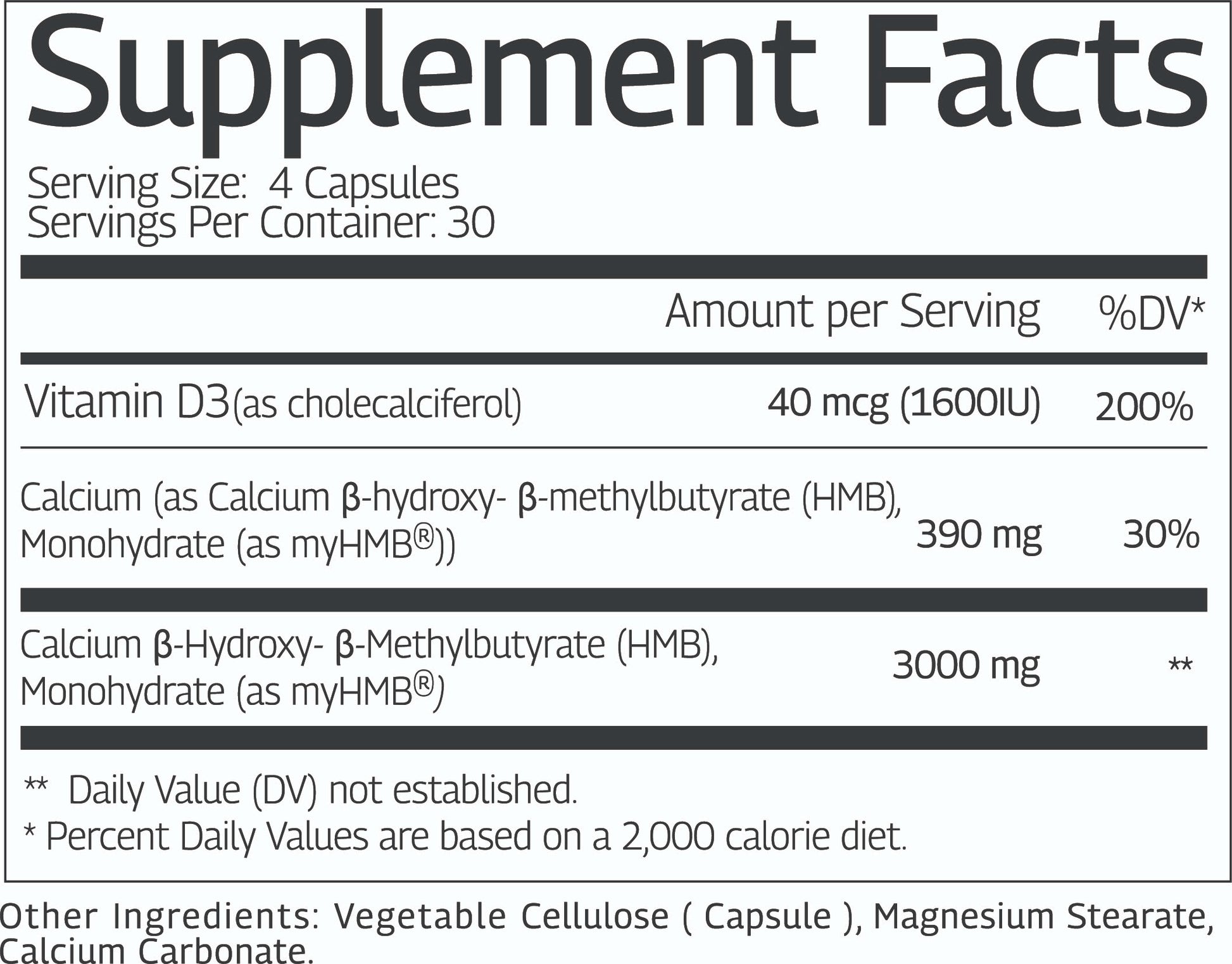 HMB with vitamin d3 supplement