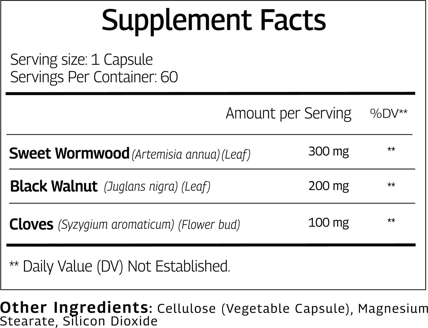 Wormwood Black Walnut Cloves